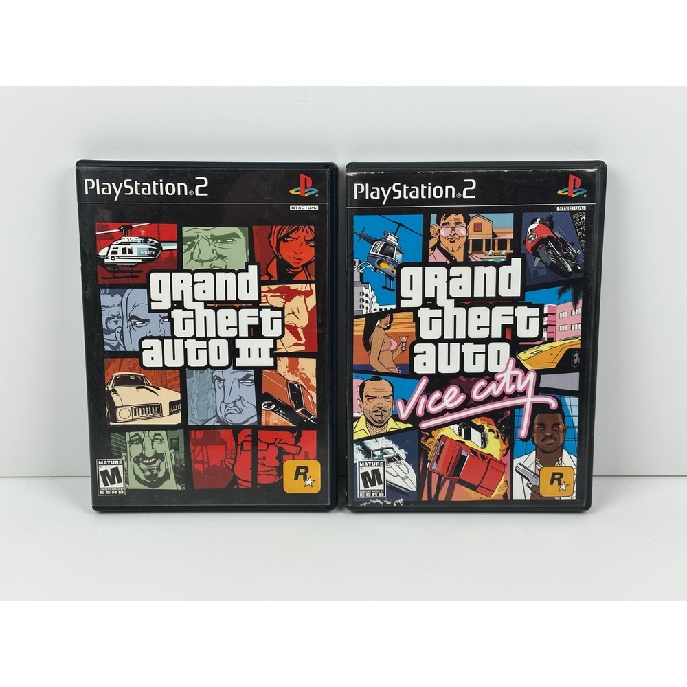 Grand Theft Auto Vice City & GTA III PlayStation 2 PS2 Both Black Label Complete